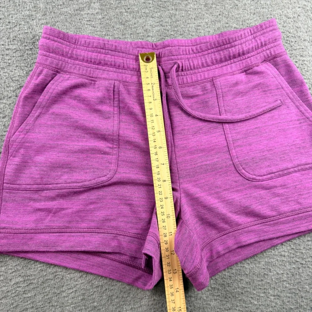 32 Degrees Cool Ladies Fleece Short Heather Purple Women's S Drawstring Pockets